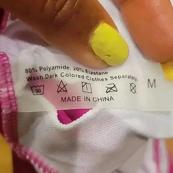 Swim One Piece Layered Ruffles Fuschia Pink M NWOT - Picture 7 of 10